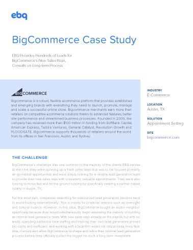 Sales Collateral Example: Case Study