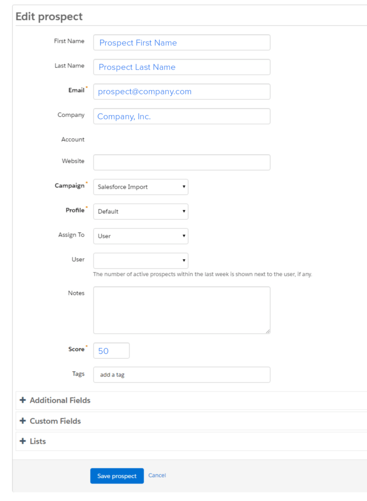 EBQ Pardot lead score change manually example