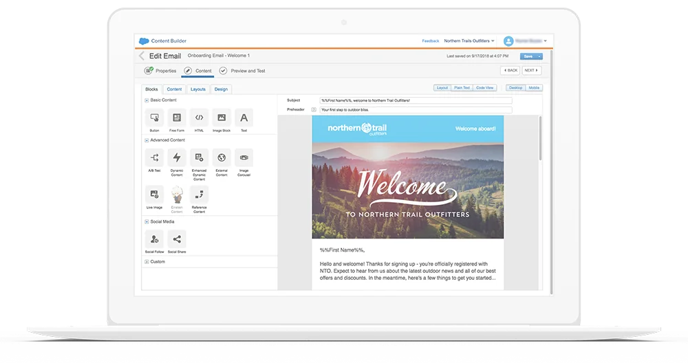 Marketing Cloud Engagement Content Builder Email Creation