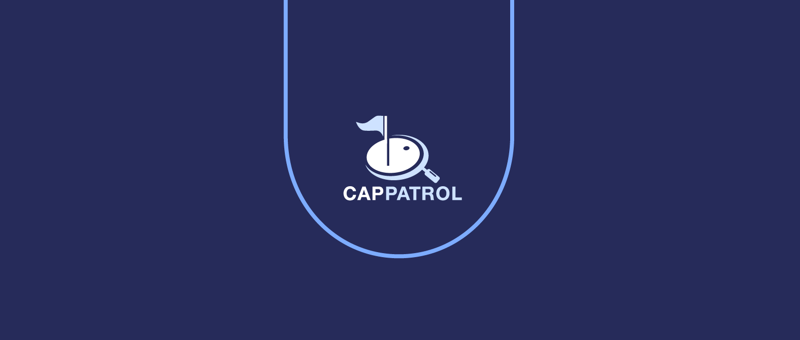 Cap Patrol logo over a dark blue background