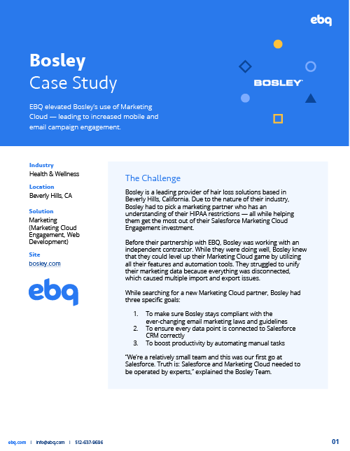 A page from the EBQ Bosley Case Study